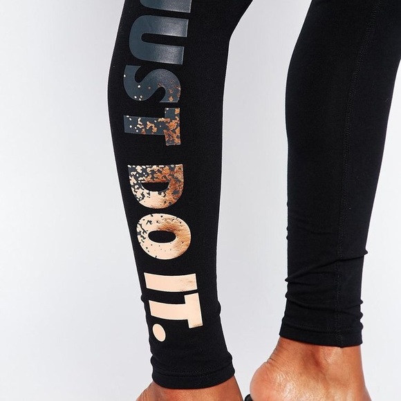 nike leggings rose gold 